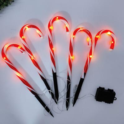 China Amazon Hotselling Daily Light Solar Powered Garden Light Decorative Ground Kickstand Lights Outdoor Waterproof Candy Cane Light for sale