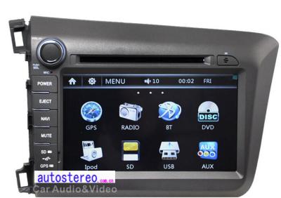 Κίνα Καθισμένο Nav DVD Autoradio Honda Civic η Honda αυτόματο σύστημα πολυμέσων 8 ΠΣΤ» οθόνη αφής προς πώληση