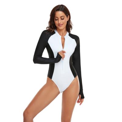 China Wholesale Plus Size Designer Long Sleeve Ladies Swimwear Printed Sunscreen Swimwear One Piece Swimwear For Women for sale