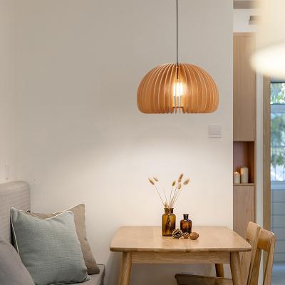 China Modern Zhongshan Lighting Factory Round Modern Decorative Wooden Chandeliers Pendant Lights For Restaurant for sale