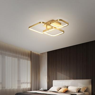 China Modern Living Room Bedroom Lights Designers Lighting Gold Chandelier Lamp Square Luxury Modern Led Ceiling Lights for sale