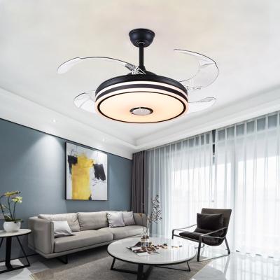 China 2.4G yellow and white RGB light remote control music fan led ceiling light chandelier fan lighting ceiling fan with light for sale