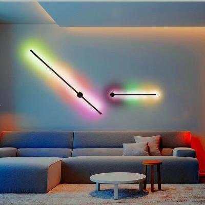 China Lighting Functions Nordic Modern Black Minimalist Led Wall Lights Living Room Led Color Changing RGB Wall Lamp for sale