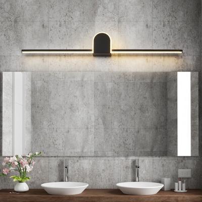 China Lighting Works LED Bathroom Vanity Light Fixtures Shade Long Stainless Steel Bath Mirror Lamps Wall Lights Makeup Mirror Front Light for sale