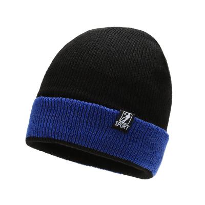 China Custom COMMON Logo Solid Color Warm Winter Beanie Knit Hat Outdoor Ski Embroidery Recycling Hat for sale