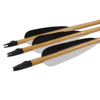 China Traditional Bow Shooting Hunting Recurve Wooden Bow Accessories Turkey Feather Field Point Arrow for sale