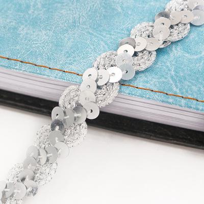 China Silver Sequined S Shaped Custom Sequined Braid Lace Trim DIY Dressing Accessories Decoration Stage Costume Fabric Sewing Trimming Viable for sale