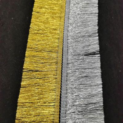 China Bags Silver Metallic Gold Polyester Tassel Fringe Lace Trim For Curtain Shoes DIY Clothing Accessories Home Textile for sale