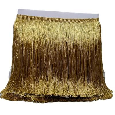 China Wholesale Shiny Curtain Polyester Yarn Chainette Tassel Fringe For Dance Dress for sale