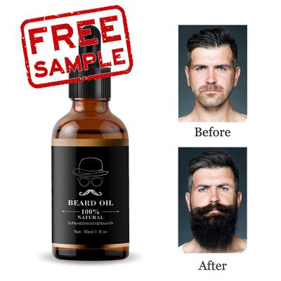 China Beard Growth Free Sample Beard Care Moisturizer Growth Oil Kit 30ml Straight Soft Beard Oil Anti Itch for sale