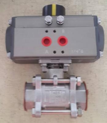 China Stainless Steel Sanitary Ball Valve with 90° Pneumatic Actuator for sale