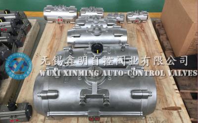 China 316 / 304 actuadores rotatorios neumáticos de la cuarto-vuelta del piñón del estante del acero inoxidable para las válvulas en venta