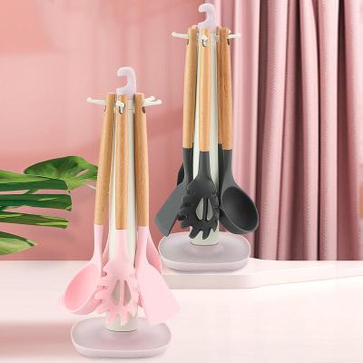 China 6 Pcs Viable Silicone Cooking Tools Kitchen Tableware Pan Cocina Spatula Spoon Non-Toxic Silicone Kitchen Utensil Set Non-Toxic Silicone for sale