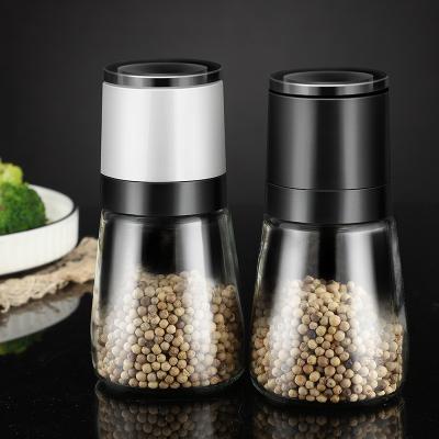 China Viable Coarse Glass Adjustable Household Peppercorn Grinder Bottle Condiment Bottle Kitchen Utensils Manual Pepper Grinder Seasoning Bottle for sale