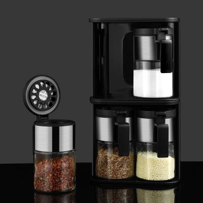 China Transparent Kitchen Utensil Pepper Salt Seasoning Bottle Spices Jar Amazon Hot Sale Condiment Pepper Bottle Glass Kitchen Appliances for sale