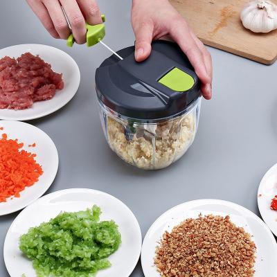 China Viable Multi-Function Portable Manual Vegetable Hand Cleaver Minced Meat Grinder Garlic Kitchen Commercial Ginger Slicer Smasher for sale