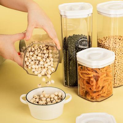 China Universal Plastic Seal 350ml 1L 4L Food Storage Sealed Jar With Lids Kitchen Containers Food Storage Container Jar for sale