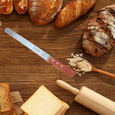 China Durable Stainless Steel Bread Knife 10/12/14 Inch With Wooden Handle Slicing Bread Cutter Knife For Serrated Bread Knife Saw for sale