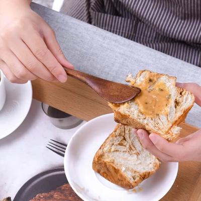 China Sustainable Handmade Natural Wooden Handle Knife Kitchen Tool Bread, Bakery, Cake, Butter Jam Spreader Knife for sale