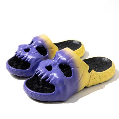 China Creative Outdoor Slippers Skull Slides Men Waterproof Non-Slip Eva Head Slippers Slippers For Couples Skull for sale