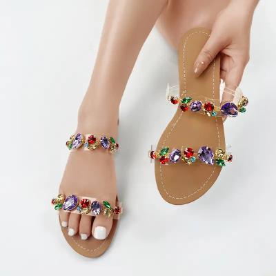 China 2023 Fashion Trend Sensitive Diamond Slippers For Outdoor High Q1uality Summer for sale