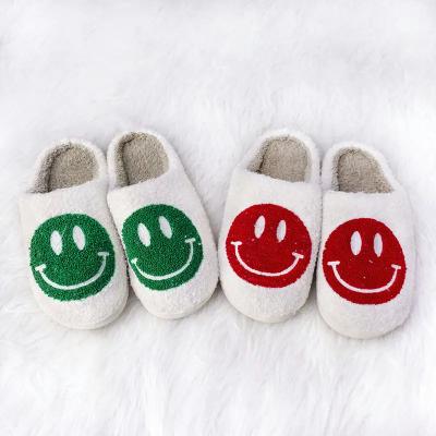 China Fashion Trend Selling Slippers Home Woman Slippers Smile Logo Slippers Winter Warm Unisex Warm Cute Sandals Kids for sale