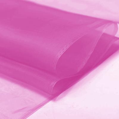 China Sustainable Fashionable Hot Pink Organza Fabric 100% Pure Silk Wholesale With 48 Colors In Stock By Xinhe Textiles for sale