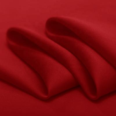 China Viable Chinese Red Thick Double Silk Silk Georgette Fabric For Sale 60 Colors In Stock By Xinhe Textiles for sale