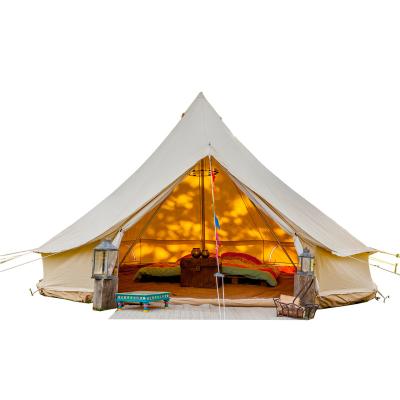 China Moisture Resistant Cotton Teepee Glamping Y 5M Bell Luxury Canvas Mongolian Waterproof Camping House Lotus Belle Tents For Sale for sale