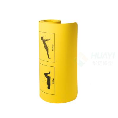 China High Quality Fashionable HUAYI Printed Poses 10mm Thick NBR Non-slip Yoga Mat Protective Fitness Pilates Mat for sale