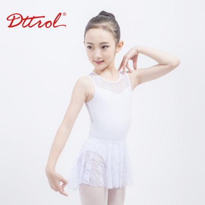 China Dttrol New Arrivals Lace Tank Dance White Leotard Tights D031040 for sale