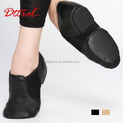 China D004716 Dttrol Genuine Leather Black Fabric Stretch Dance Jazz Shoes for sale