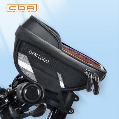 China CBR ODM/OEM PU+ EVA Touch Screen Mobile Phone Waterproof Case Sports Bike Bicycle Frame Handlebar Bag for sale