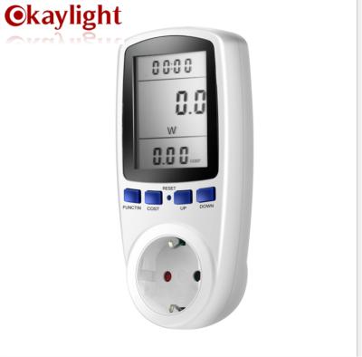 China OKAYLIGHT European Electricity Meter Socket, Large Screen Charging Socket, Digital Wattmeter Power Monitoring, Smart Meter PMB01 à venda