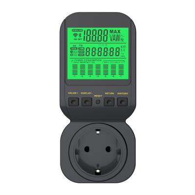 China Black Electricity Meter With Electric Meter High Accuracy Digital LCD Display Portable Digital Energy Meter 16A 3680W PM80 en venta