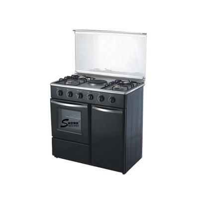 China Traditional 51L Cooking Range Stove With Bakery Oven And Pizza 4 Burner Gas Stove And 1 Electric Hot Plate With Oven Gas Stove for sale