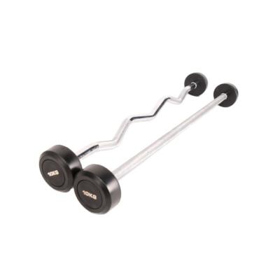 China Commercial Use Fitness Equipment Fixed EZ Straight Loop Rubber Barbell for sale