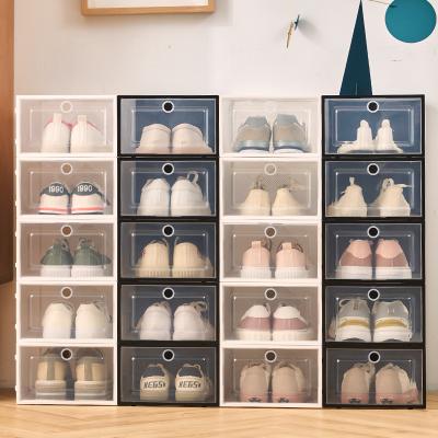 China 2021 Convertible Shoe Box Women's Most Popular Clear Shoe Rack Easy Clean Selling Shoe Storage Box for sale