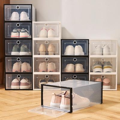 China Transparent plastic (the other) adjustable wholesale plastic shoe box shoe box storage for sale