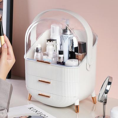 China Plastic Makeup Organizer DustProof Cosmetic Organizer Storage Acrylic Storage Holder With Drawers for sale