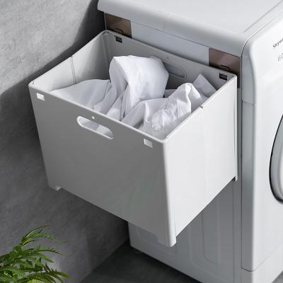 China Household Modern Wholesale Foldable Bathroom Basket Laundry Punch Storage Wallless Basket for sale