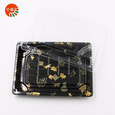 China ZY03 Wholesale Disposable Disposable Clear Plastic Sushi Food Packing Box With Anti-fog Lid for sale