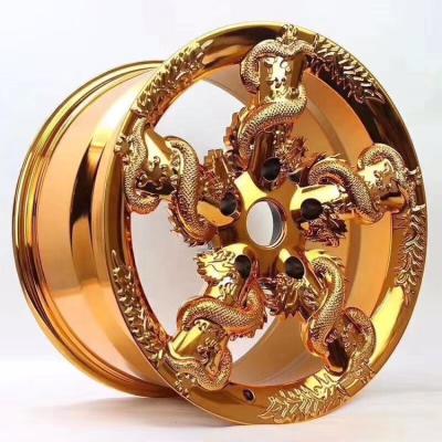 China Pengzhen Gold Dragon Winding China Aluminum Handmade Custom Forged Custom Wheel For Luxurious Car for sale