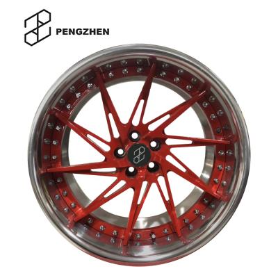 China 6061 22 Inch Aluminum Concave Forged Red Deep Plate Wheels Rims For Cars for sale