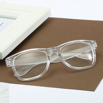 China New Design Crystal Clear Frame Transparent Frame General Acetate Eyeglasses Square Soft Eye Safe Show Clear Glass Frame for sale