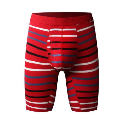 China Antibacterial Red Striped Men's Breathable Underwear 3Xl Red Boxing Underwear for sale