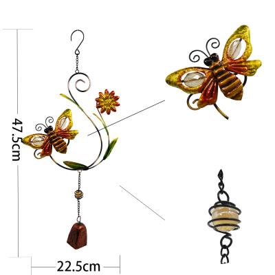 China Europe Butterfly Dragonfly Wind Rings Crafts Crafts Ornaments Metal Creativity Glass Painted Decorations In Stock for sale