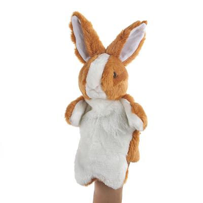 China Decoration Plush Hand Puppet Gray White Rabbit Animal Parent-child Interaction Teaching Deliberate Simulation Props for sale