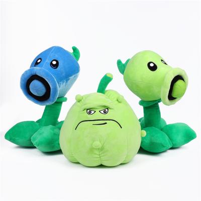 China Hot Selling Decoration Design 30cm Baby Plush Toy Soft Sunflower Zombie Giant Pea Shooter for sale