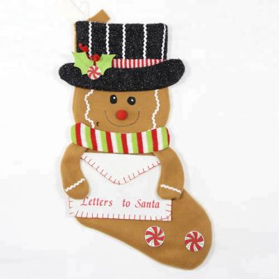 China Wholesale Cool Gingerbread Man Wrap Christmas Cool Felt Stocking for sale